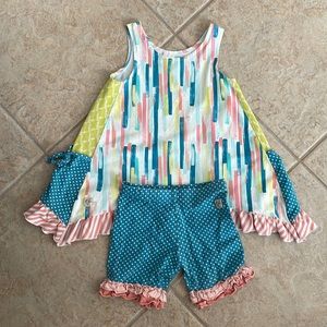 Girls Wild Flowers tank top and shorts set